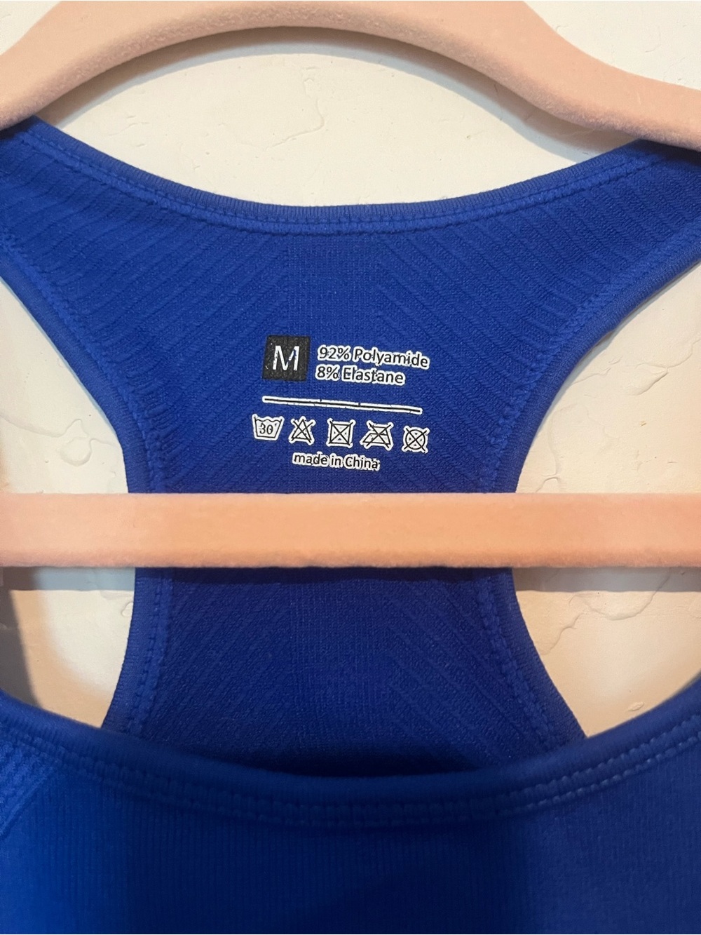 Royal Blue Ribbed Racerback Crop Tank Top - Picture 3 of 6
